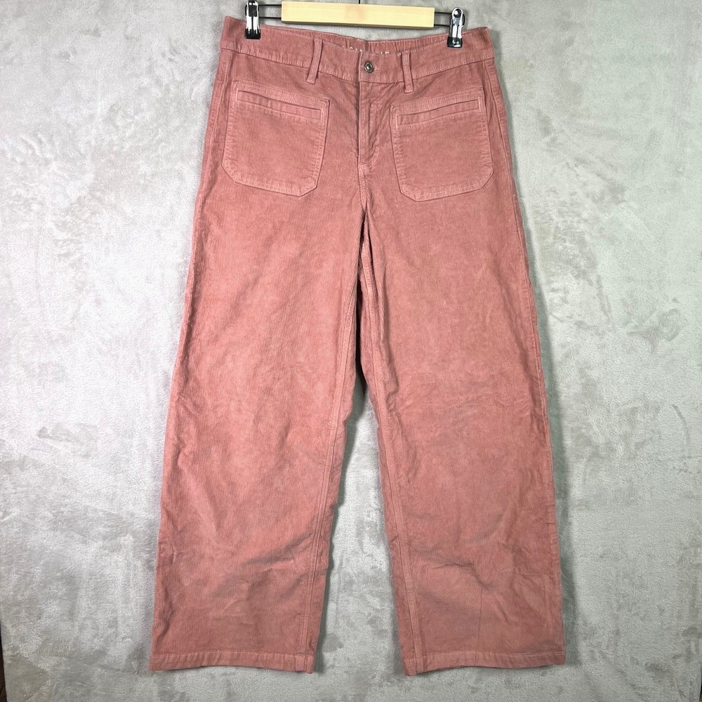 American Eagle Stretch Low Rise Baggy Wide Leg 8 Long Rose Pink Corduroy Pants